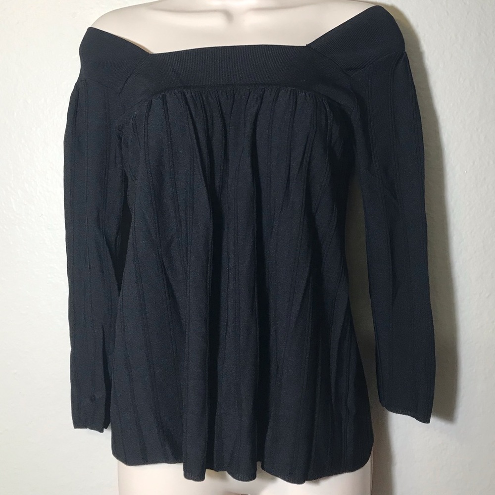 SHANNA black ribbed long sleeve